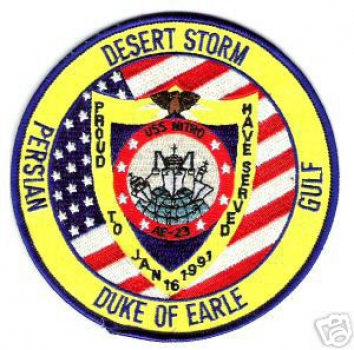Desert Storm Persian Gulf Duke Of Earl AE-23 Navy Patch Abzeichen