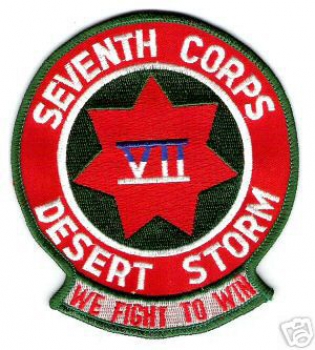 US ARMY Desert Storm VII Seventh Corps Military Patch