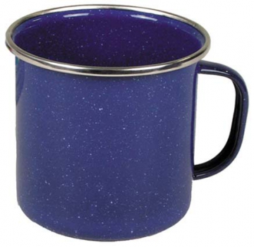 Email - Tasse blau mit Edelstahlrand