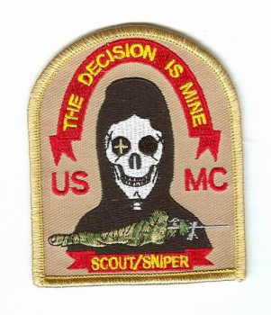 US MARINES SCOUT-SNIPER THE DECISIONIS MINE patch