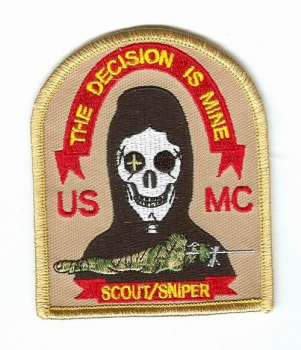 US MARINES SCOUT-SNIPER THE DECISIONIS MINE patch