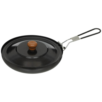 Bratpfanne mit Klappstiel und Emaille Deckel