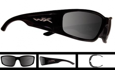 WILEY X ZAK GLOSS BLACK POLARIZED SMOKE LENS