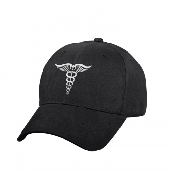 US Medical Symbol White (Caduceus) Low Profile Hat