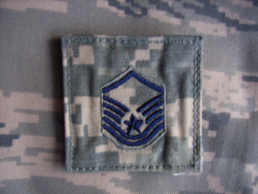 Master Sergeant E-7 US Airforce ABU Velcro Rank Digital Uniform Insignia Abzeichen