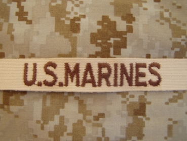 U.S. MARINES USMC Uniform tab desert tan mit Klettverschluß