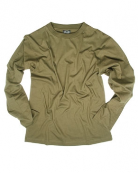 COTTON LANGARM SHIRT OD GREEN