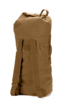 US HEAVY WIGHT CANVAS DOUBLE STRAP DUFFLE BAG COYOTE