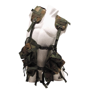 US ARMY TACTICAL ENHANCED LOAD BEARING VEST LBV WOODLAND CAMOUFLAGE