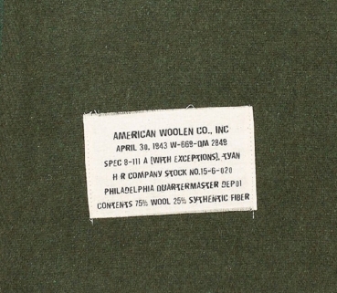 US Army WWII 1943 Blanket Wool oliv