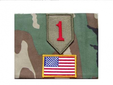 US Army 1st Infantry Division "BIG RED ONE" US Flagge ArmAbzeichen