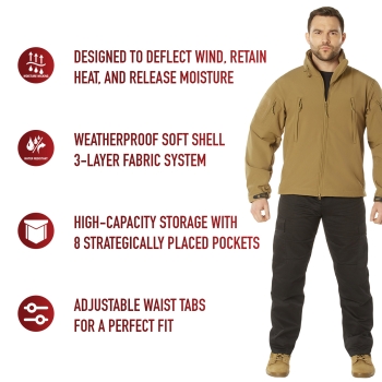Preview: SPECIAL OPS TACTICAL SOFT SHELL FLEECE JACKE COYOTE BROWN