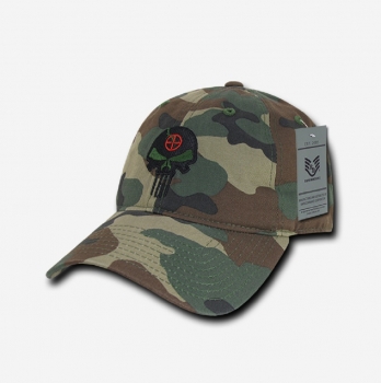 Punisher Skull Relaxed Graphic Cap Woodland Camouflage