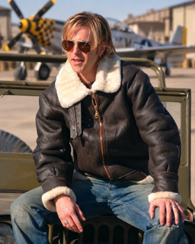 Preview: US B3 LAMMFELL Lederjacke BOMBERJACKE