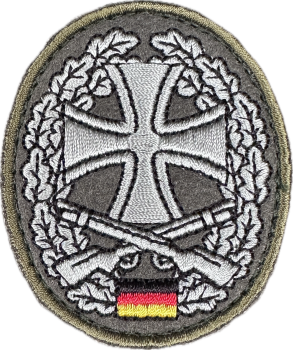 Bundeswehr Barett Heimatschutz mit Abzeichen steingrau-oliv