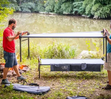 Disc-O-Bed L Etagenbett mit Seitentaschen Anthrazit