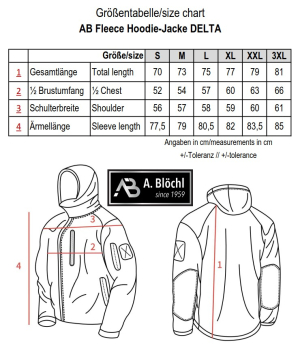 AB Fleece Hoodie Jacke Delta Flecktarn