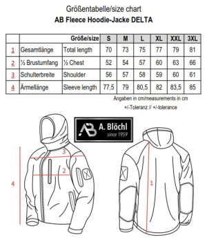 A. Blöchl Fleece Hoodie Jacke Delta Grey