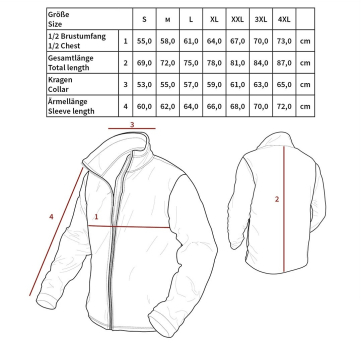 Preview: BW Combat Fleece Jacke schwarz