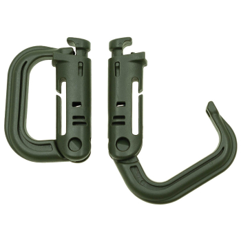 D-Ring MOLLE Karabiner oliv 2er Pack