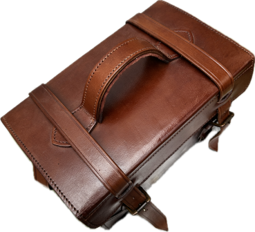 VINTAGE LEDERTASCHE MIT TRAGEGURT BRAUN
