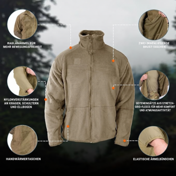 US Army ECWCS L3 Gen III Fleece 200 Polartec® Jacke OCP Tan499