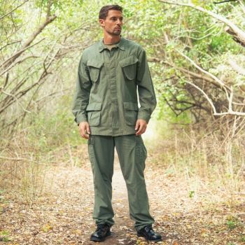 US Army NAM Vintage Fatigue Cotton Shirt Olive Drab