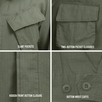 US Army NAM Vintage Fatigue Cotton Shirt Olive Drab