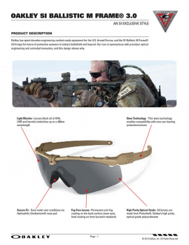 OAKLEY SI BALLISTIC M-FRAME 3.0 BONE / PRIZM GREY