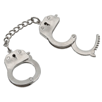 Handschellen Schlüsselanhänger silber Metall