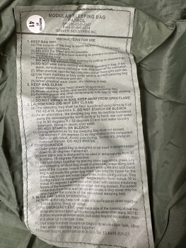 US Army GI MSS Modular Schlafsack System Patrol grün Sommer