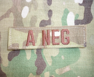 MULTICAM Blood Type Blutgruppe A NEG patch with Velcro