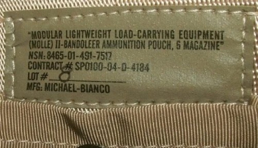 US Army DCU 3 color Desert M16/M4/AR15 6 Magazines Bandoleer