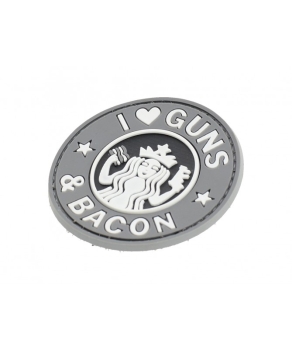 I Love GUNS & BACON PVC Velcro patch