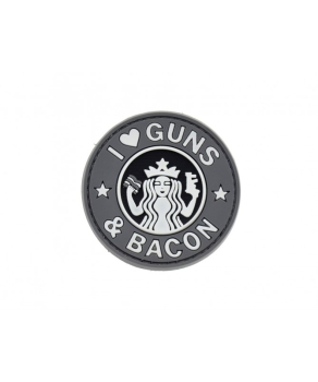 I Love GUNS & BACON PVC Velcro patch