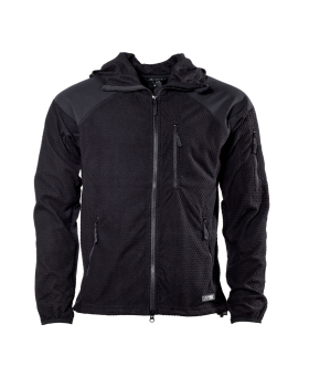 A. Blöchl Fleece Hoodie Jacke Delta Schwarz