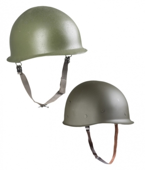 US ARMY M1 Stahlhelm mit Wooland Camouglage Cover u. Cat Eye Band