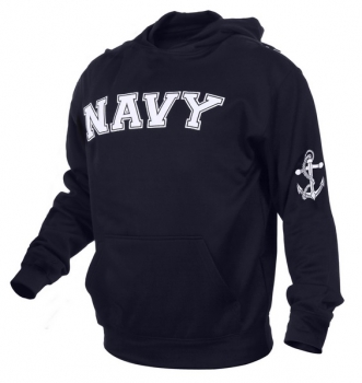 NAVY PULLOVER HOODIE - BLUE