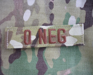 MULTICAM Blood Type Blutgruppe O NEG patch with Velcro