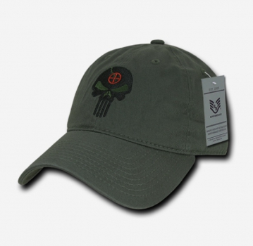 Punisher Skull Relaxed Graphic Cap Oliv Green