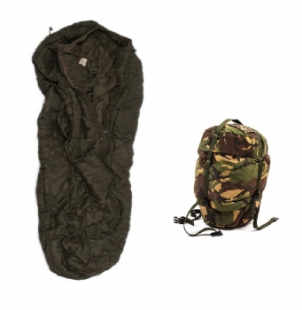 NL Military Sleeping bag Woodland camouflage gebr.