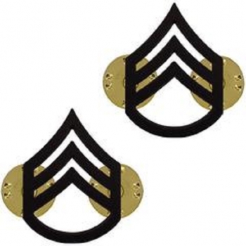 US Army Staff Sergeant black Metal Rank