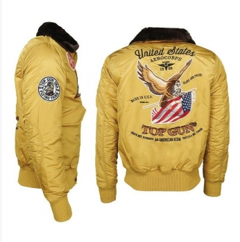 Preview: TOP GUN FLIEGERJACKE mit Pelzkragen ′FLYING TIGERS′