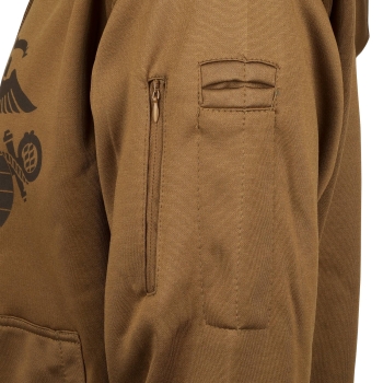 US Flag / USMC Eagle, Globe, & Anchor Concealed Carry Hoodie Coyote