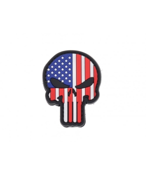 Skull USA Flag Black Eyes Velcro patch