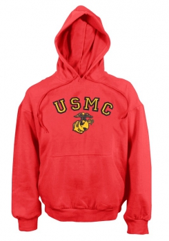 Preview: USMC RED HOODED PULLOVER SWEATSHIRTS