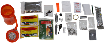 Preview: Survival Überlebensset "EXTREM" 34-teilig mit wasserdichter Box