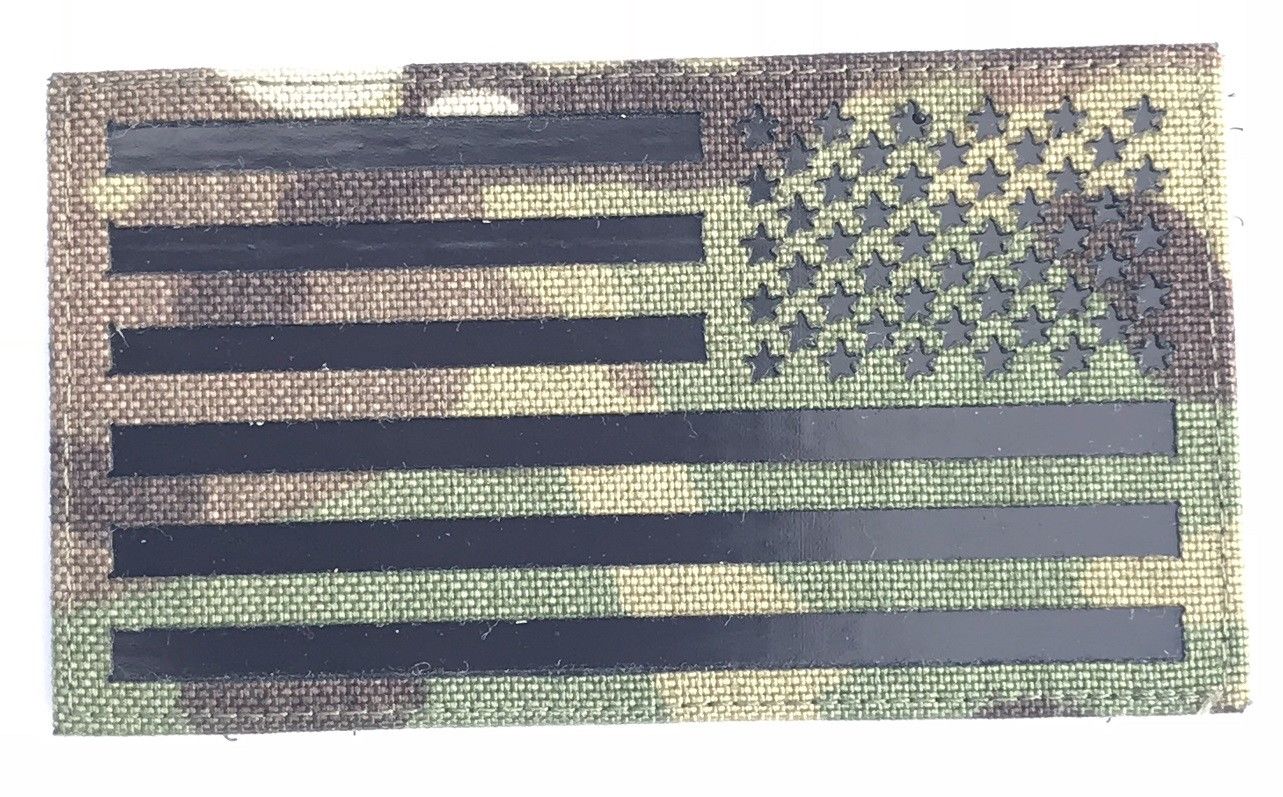U.S FLAGGE USA AUFNÄHER REVERSED PATCH MIT KLETT GRAU ACU MILITARY ARMY POLICE 