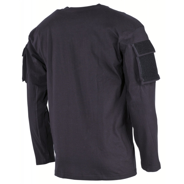 US Tactical Shirt Long sleeve mit Ärmeltaschen und Klettfäche schwarz