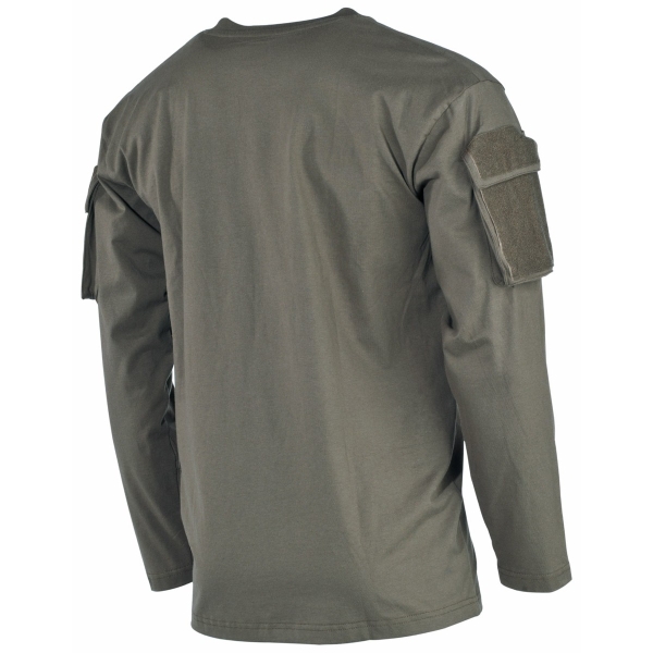 US Tactical Shirt langarm mit Ärmeltaschen und Klettfäche oliv